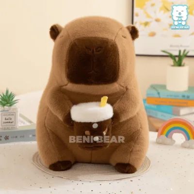Chuột Bông Capybara Ôm Trà Sữa
