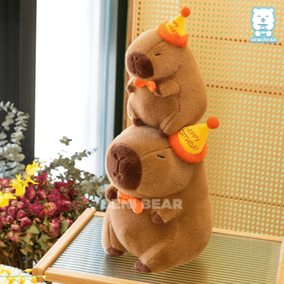 Chuột Bông Capybara Đội Mũ Happy