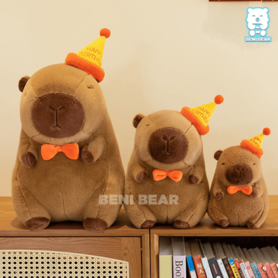 Chuột Bông Capybara Đội Mũ Happy