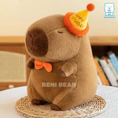 Chuột Bông Capybara Đội Mũ Happy