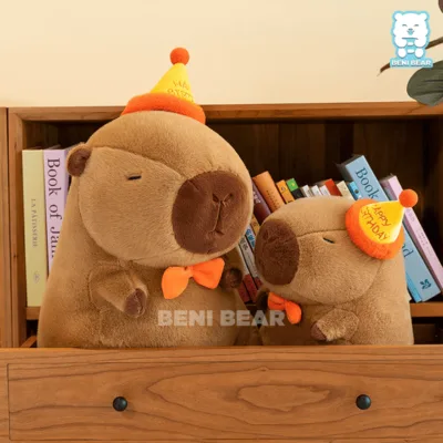 Chuột Bông Capybara Đội Mũ Happy