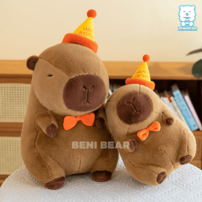 Chuột Bông Capybara Đội Mũ Happy