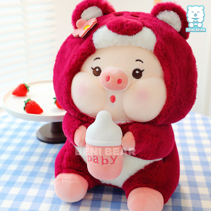 Heo Cosplay Lotso Ôm Bình Sữa