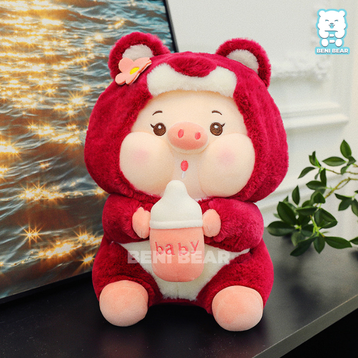 Heo Cosplay Lotso Ôm Bình Sữa