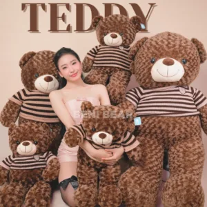 Gấu Teddy Lông Xoắn màu nâu socola – thiết kế nổi bật, dễ thương