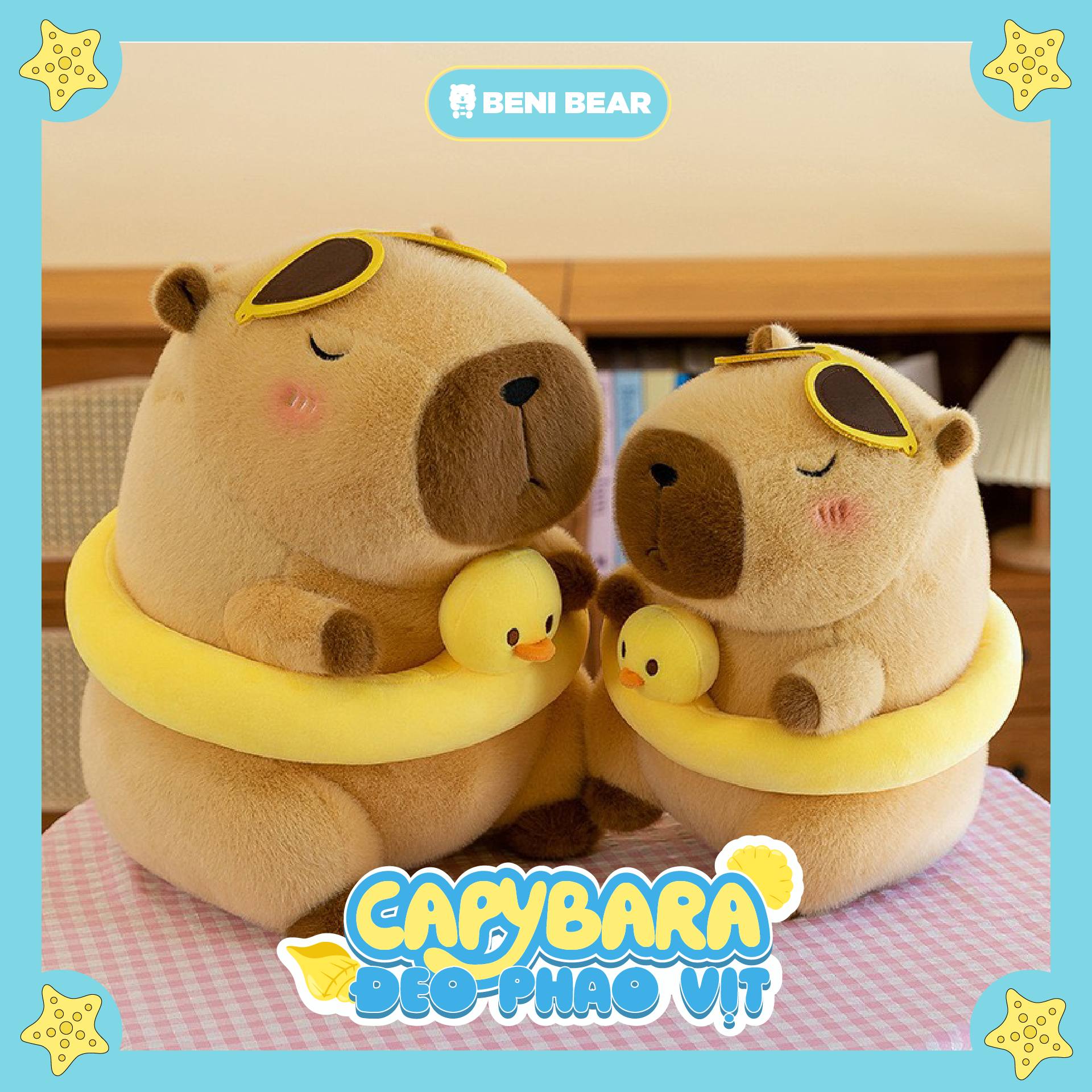 Chuột Capybara Đeo Phao Vịt, Mặc Áo Hawaii