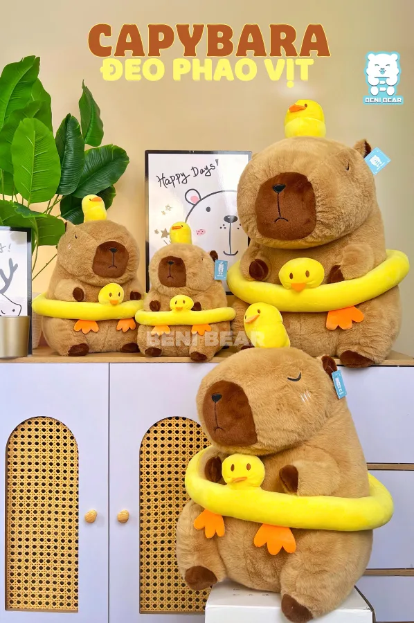 Chuột Capybara Mũ Vịt Đeo Phao
