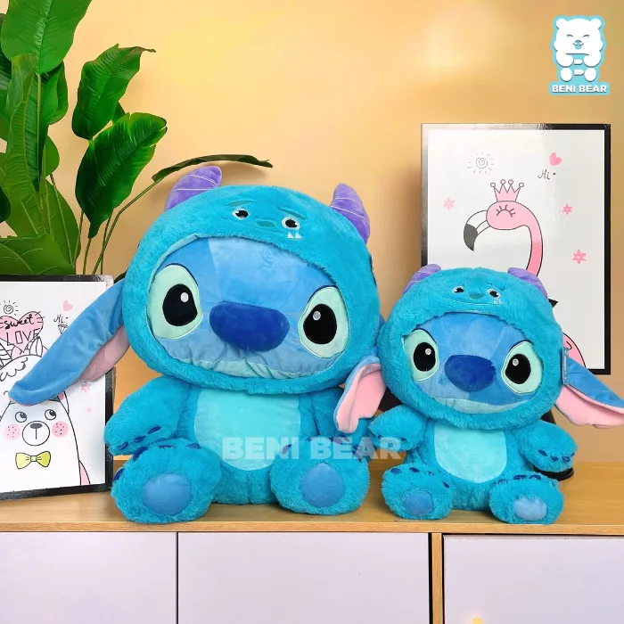 Gấu bông Stitch cosplay Sulley chính diện màu xanh ngọc siêu dễ thương