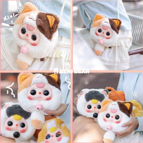 Baby Three Lucky Cat Zipper Bag Series Mèo thần tài