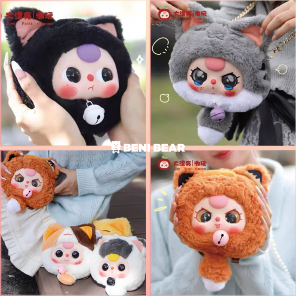 Baby Three Lucky Cat Zipper Bag Series Mèo thần tài