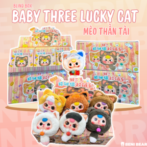 Baby Three Lucky Cat Zipper Bag Series Mèo thần tài