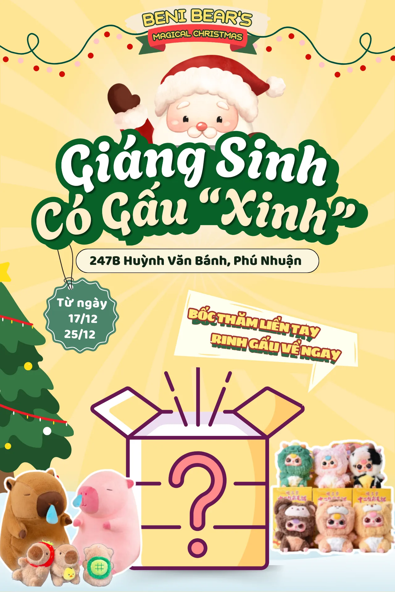Beni Bear - Giáng Sinh Có Gấu Xinh! Check-in và mua sắm để tham gia bốc thăm nhận quà siêu hấp dẫn từ 17/12 - 25/12