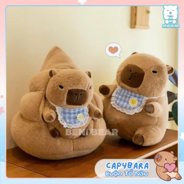 Capybara Cuộn Tổ Nâu – Bé Capy lười nhưng siêu đáng yêu!