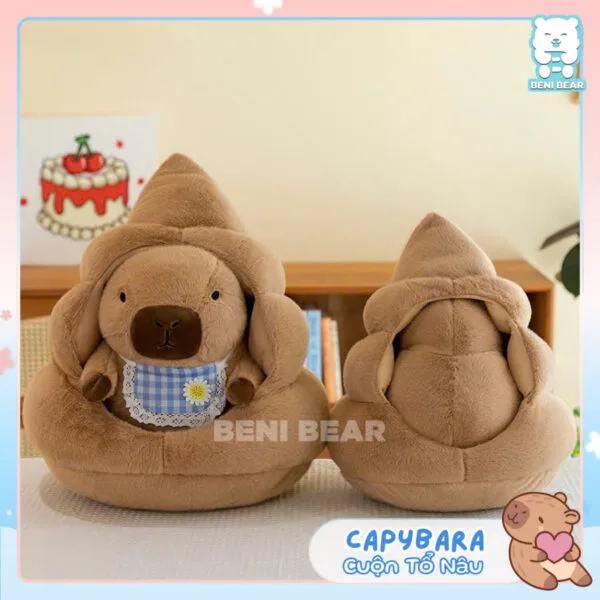Capybara Cuộn Tổ Nâu – Bé Capy lười nhưng siêu đáng yêu!