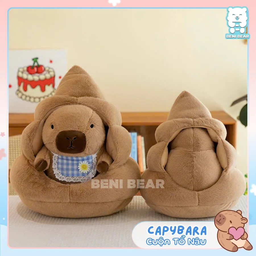 Capybara Cuộn Tổ Nâu – Bé Capy lười nhưng siêu đáng yêu!