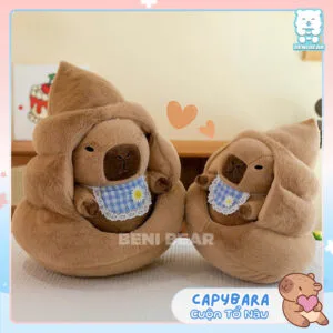 Capybara Cuộn Tổ Nâu – Bé Capy lười nhưng siêu đáng yêu!