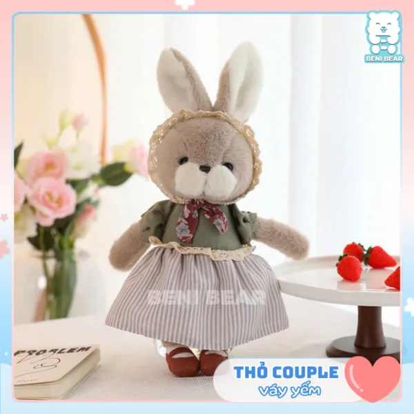 Hình ảnh thực tế mẫu Thỏ Bông Couple Váy Yếm