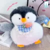 Jooki Cánh Cụt chất lông siêu mịn, đeo yếm caro xanh trắng thêu cà rốt