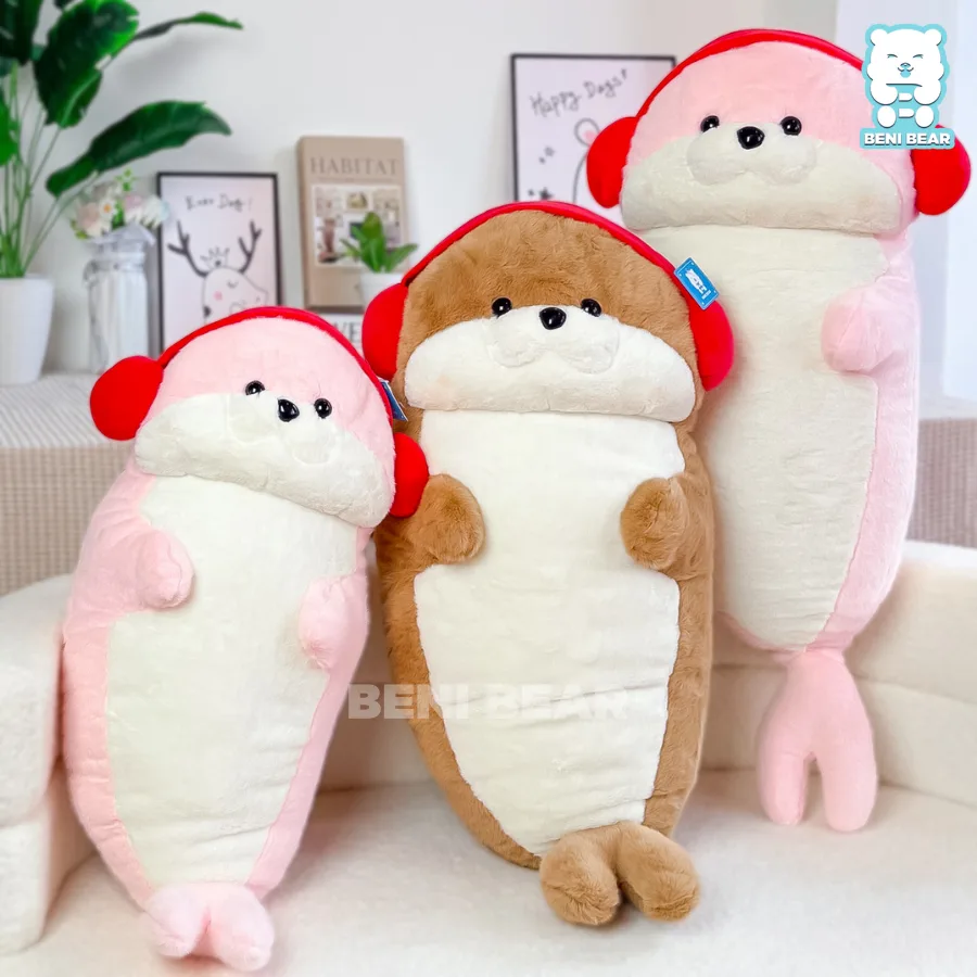 🎒 Bộ ba rái cá siêu xinh – từ bé đến lớn, thích hợp mang đi học, đi du lịch hoặc làm bạn cùng giường