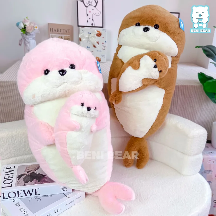 Bộ đôi gối ôm Gấu Bông Rái Cá Ôm Con.