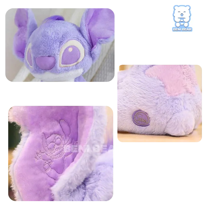 Tai thêu hình nhân vật Stitch – chi tiết cao cấp, không phai sau giặt