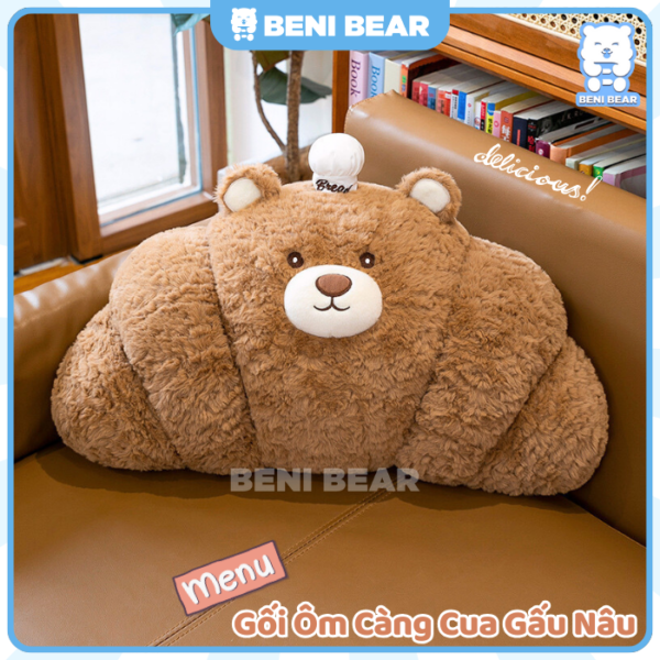 Gối Càng Cua Gấu Nâu: Mềm mại, độc đáo, cho giấc ngủ thật êm ái.