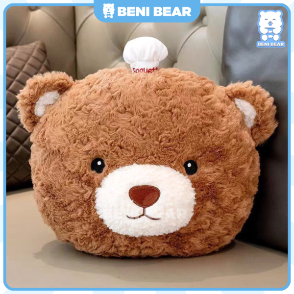 Gối Tựa Lưng Gấu Nâu: Phụ kiện dễ thương, vừa êm ái vừa decor cực xinh.
