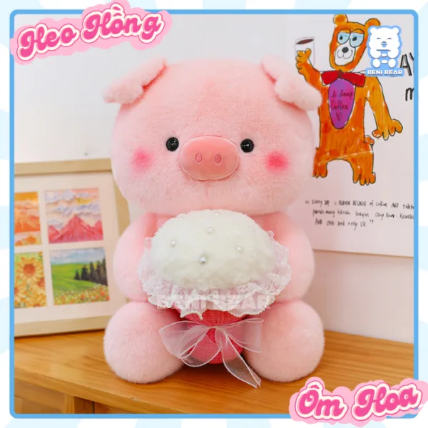 Heo Hồng Ôm Hoa: Biểu tượng của sự dễ thương, món quà ý nghĩa mọi dịp.