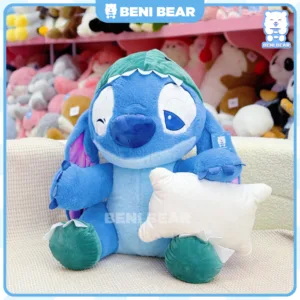 Stitch Đội Mũ Cá Sấu đáng yêu! Gối mini có thể tháo rời, trang trí phòng cực xinh.