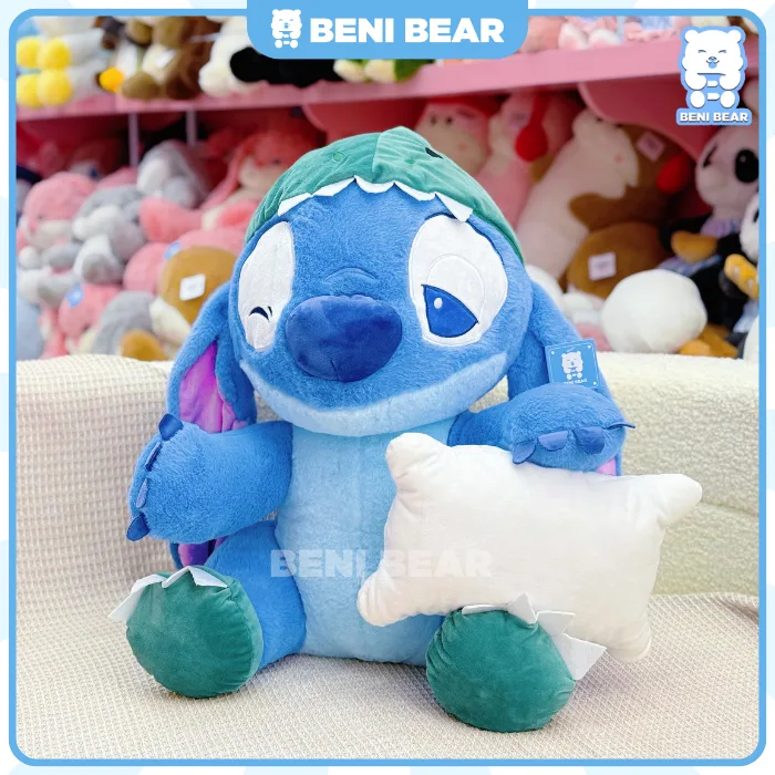Stitch Đội Mũ Cá Sấu đáng yêu! Gối mini có thể tháo rời, trang trí phòng cực xinh.