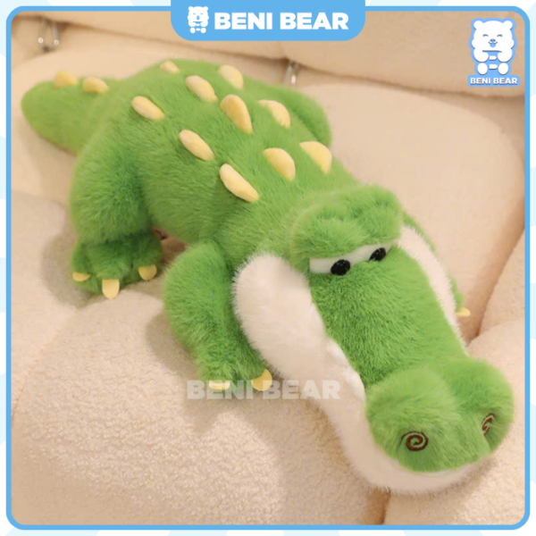 Cận cảnh Gấu Bông Cá Sấu Xanh Lưng Gai! Miệng trắng, lông siêu mềm, ôm cực đã.