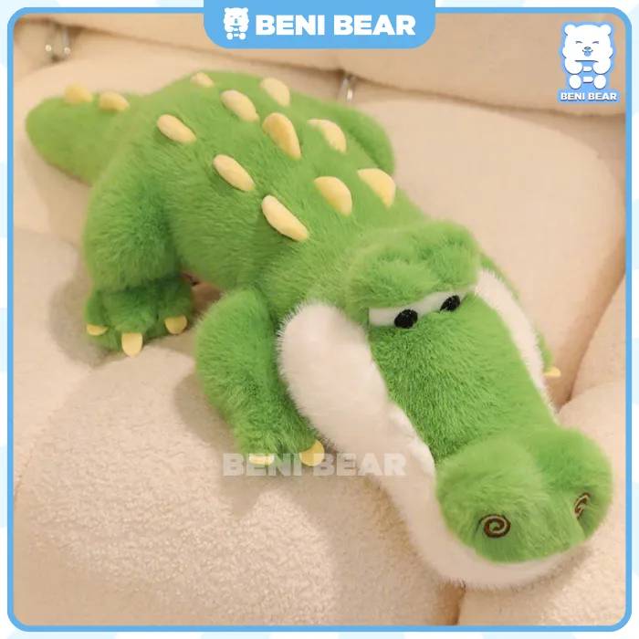 Cận cảnh Gấu Bông Cá Sấu Xanh Lưng Gai! Miệng trắng, lông siêu mềm, ôm cực đã.