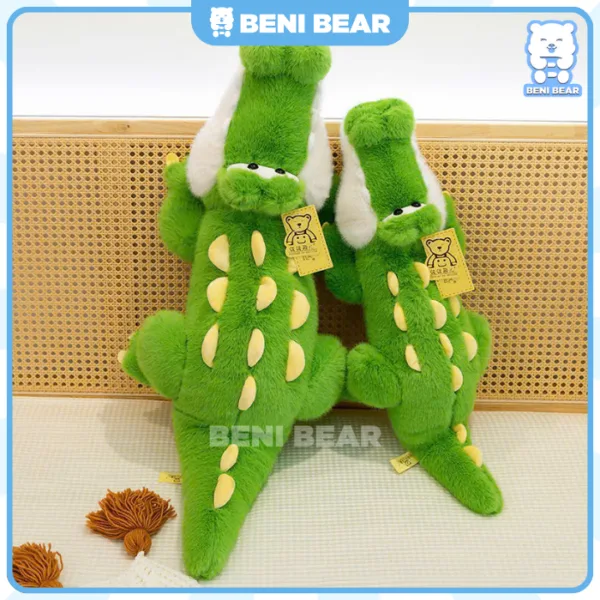 Đặc điểm nổi bật: Gai lưng mềm mại độc đáo! Gấu bông Cá Sấu Xanh siêu bền, không xù lông.
