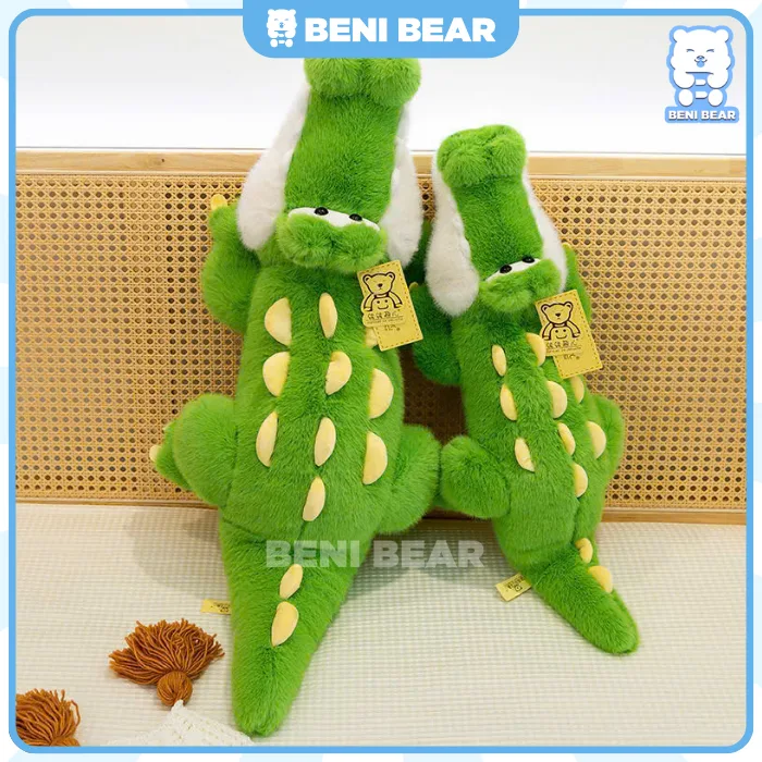Đặc điểm nổi bật: Gai lưng mềm mại độc đáo! Gấu bông Cá Sấu Xanh siêu bền, không xù lông.