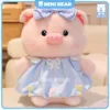 Hình ảnh gấu bông Heo Mặc Váy Bí màu xanh