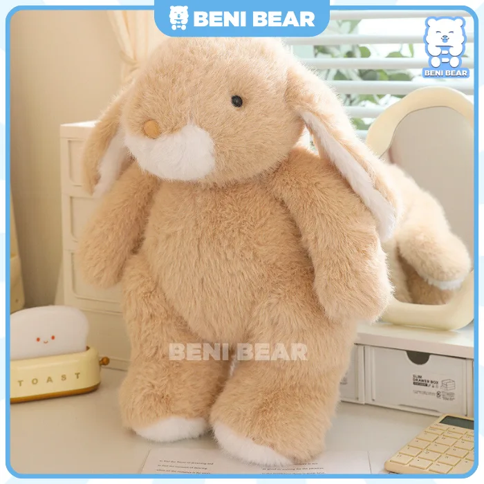 Thỏ Kem Tai Dài 🐰. Gấu bông với kích thước vừa ôm siêu thích, chất lông siêu mềm mịn, màu Kem/Be ấm áp.