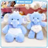 Cặp đôi gấu bông Voi Baby Mặc Bỉm màu xanh size lớn và nhỏ.