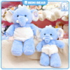 Gấu bông Voi Baby Mặc Bỉm xanh, hai kích cỡ, chất liệu bông mềm mịn.