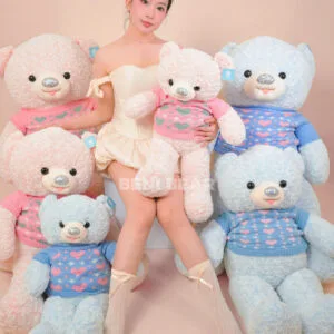 Hình ảnh sản phẩm Gấu Teddy Mũi Nhũ Áo Len Tim