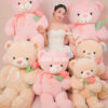 Hình ảnh sản phẩm Gấu Teddy Ôm Hoa Thêu Tim Love