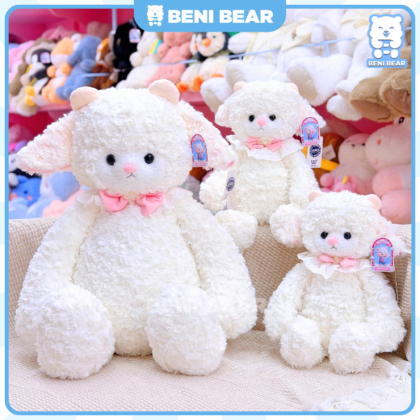 Bộ ba gấu bông Cừu Trắng Yếm Nơ đủ size, quà tặng sinh nhật.