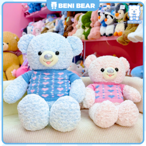 Hình ảnh sản phẩm Gấu Teddy Mũi Nhũ Áo Len Tim