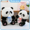 Cặp Gấu trúc bông ngậm bình sữa xanh và hồng, món quà yêu đáng yêu.