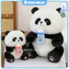 2 Gấu trúc bông ngậm bình sữa màu xanh hồng dễ thương.