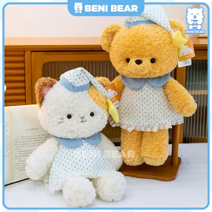 hình ảnh sản phẩm Mèo tam thể và Gấu vàng đáng yêu.