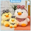 Gấu Bông Vịt Vàng Nơ Kẻ Caro