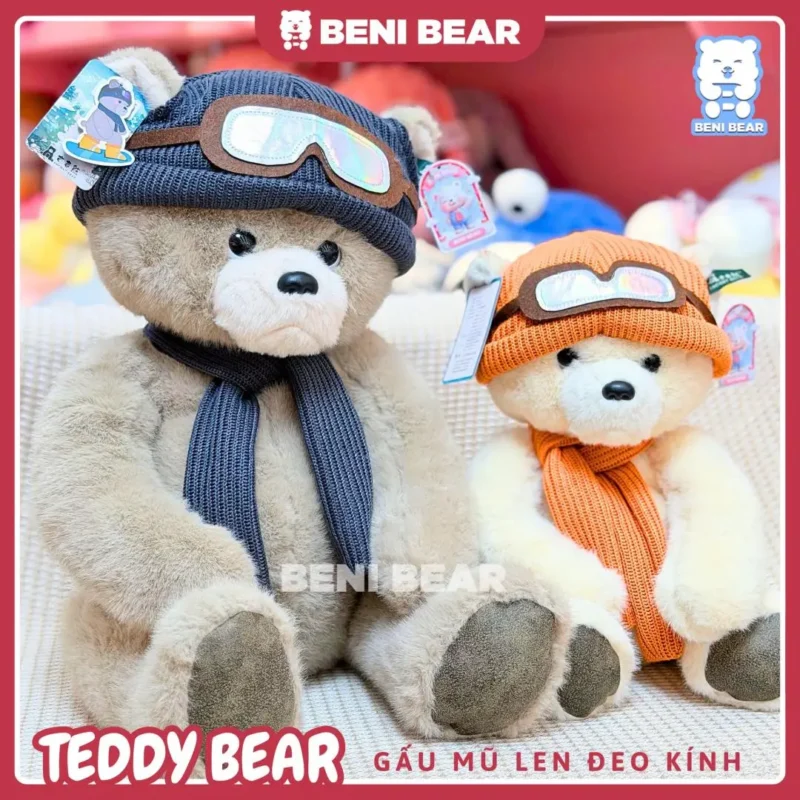 Gấu Mũ Len Đeo Kính