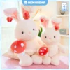 Hình Ảnh Gấu Bông Thỏ Trắng Cầm Nấm