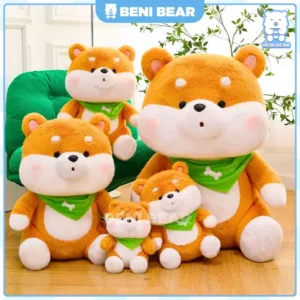 Gấu Bông Chó Shiba Khăn Cổ Xanh
