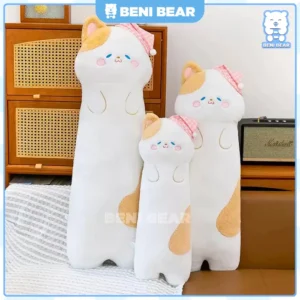 Gấu Bông Gối Ôm Mèo Đội Mũ